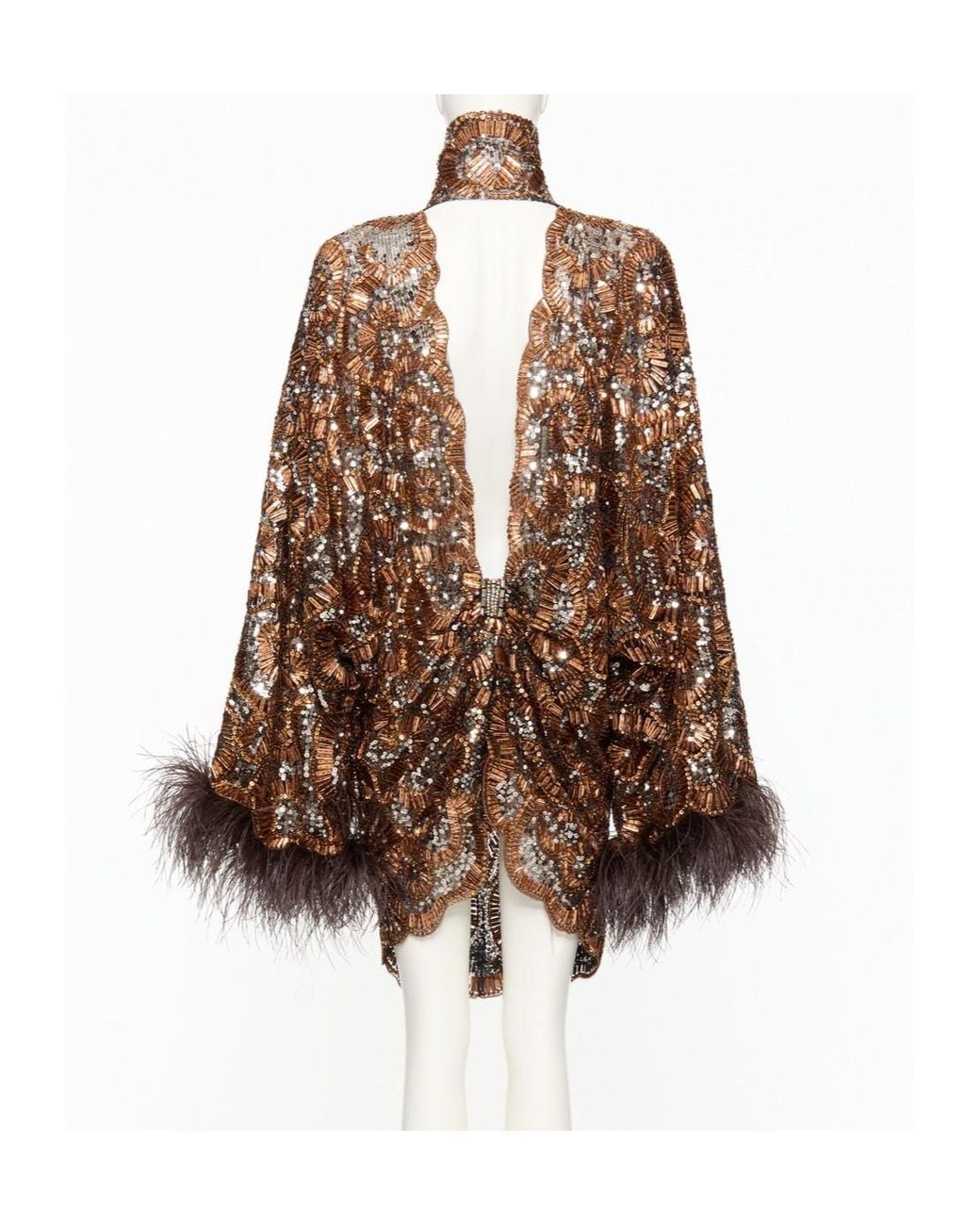 Valentino Brown Long-Sleeved Dress