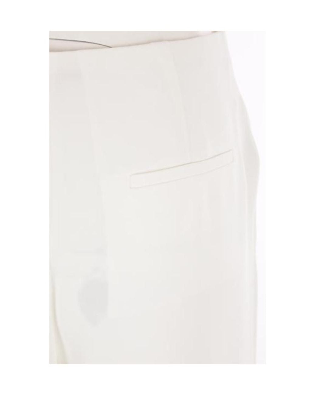 Valentino White High Waist Wide Leg Trousers