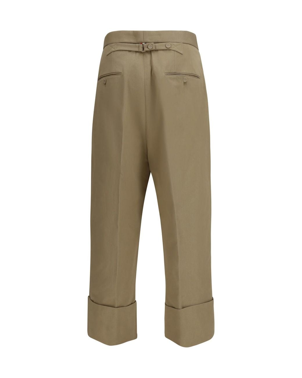 Thom Browne Green High Rise Double Pleated Trousers for men