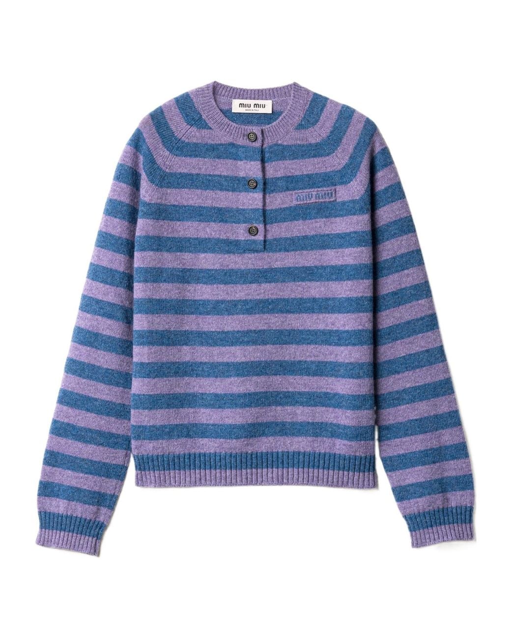 Miu Miu Blue Wool Crew-Neck Sweater
