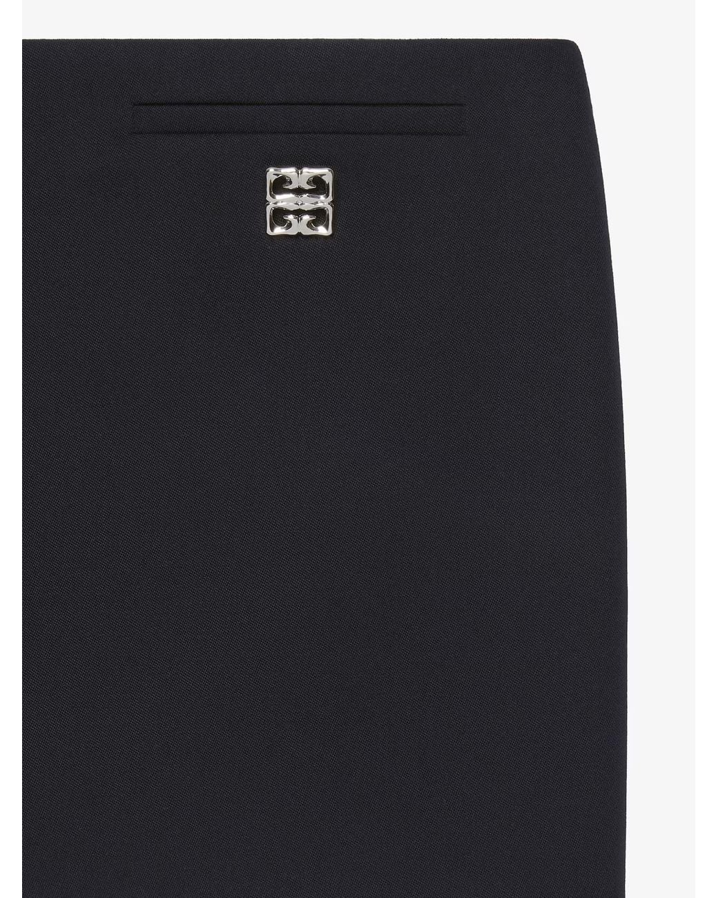 Givenchy Black Wool 4G Liquid Mini Skirt