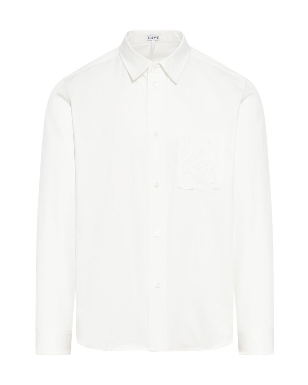 Loewe White Buttoned Long-Sleeved Shirt for men