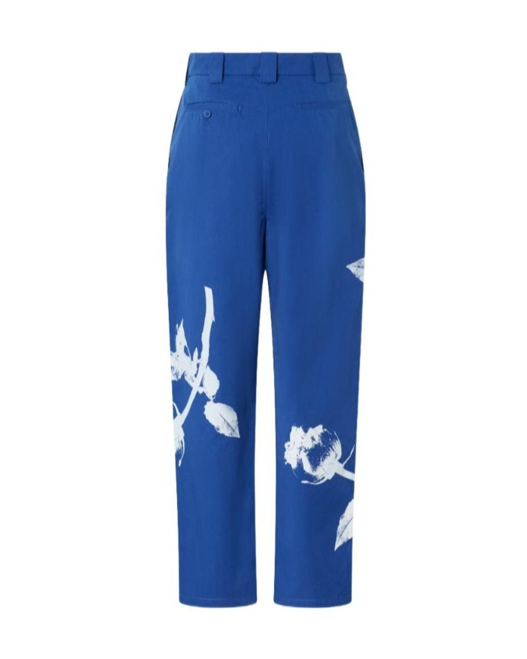 Pinko Blue Floral-Print Cotton Pants