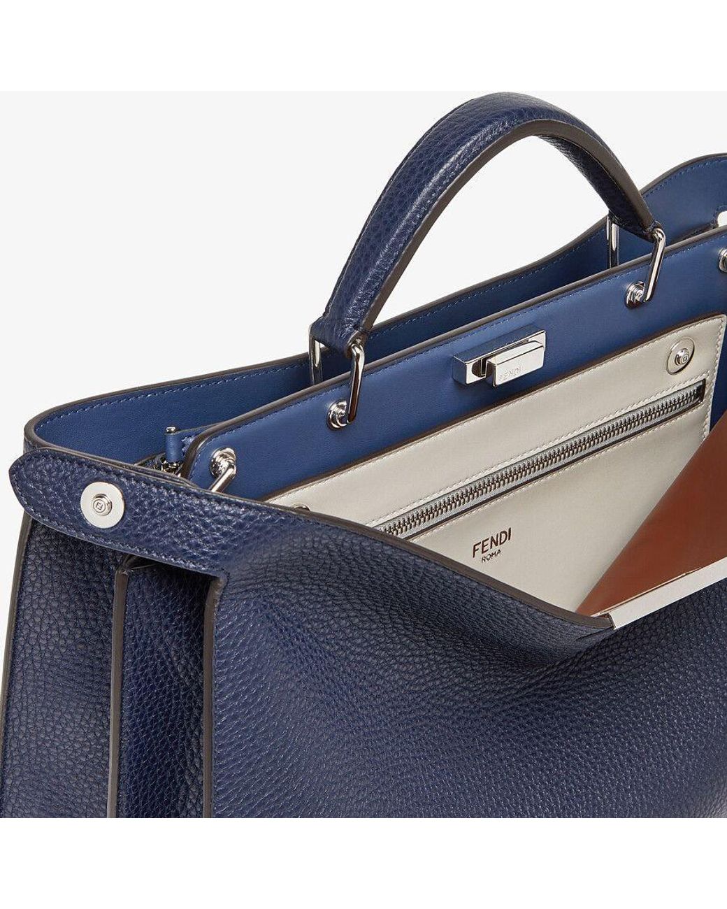 Fendi Blue Peekaboo Tote Bag for men