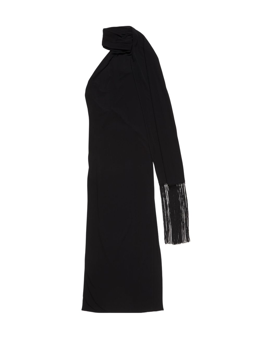 Acne Black Draped Satin Dress