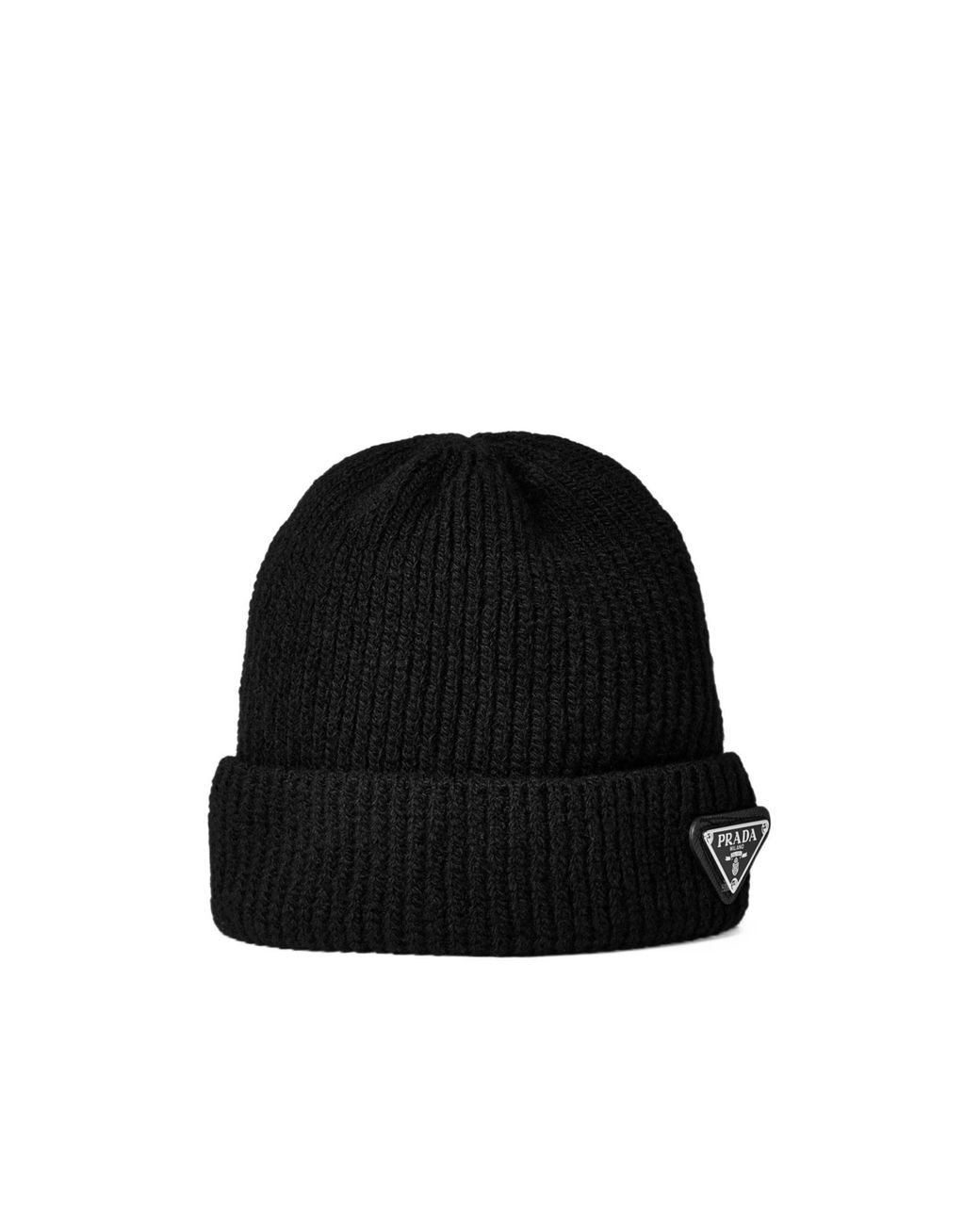 Prada Black Badge Logo Beanie for men