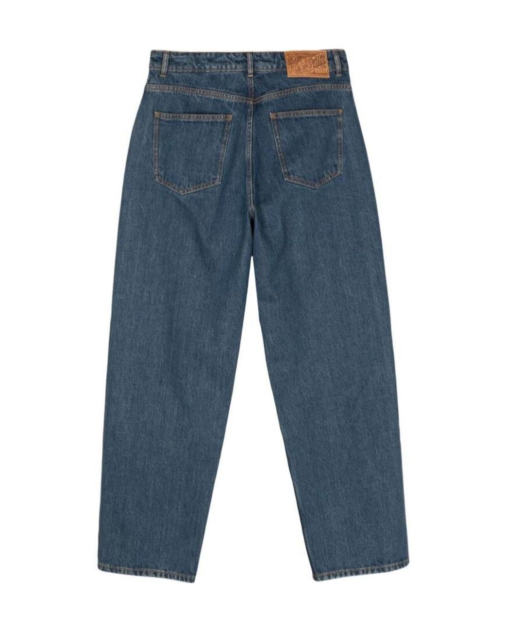Bally Blue Logo Embroidered Straight-Leg Jeans for men