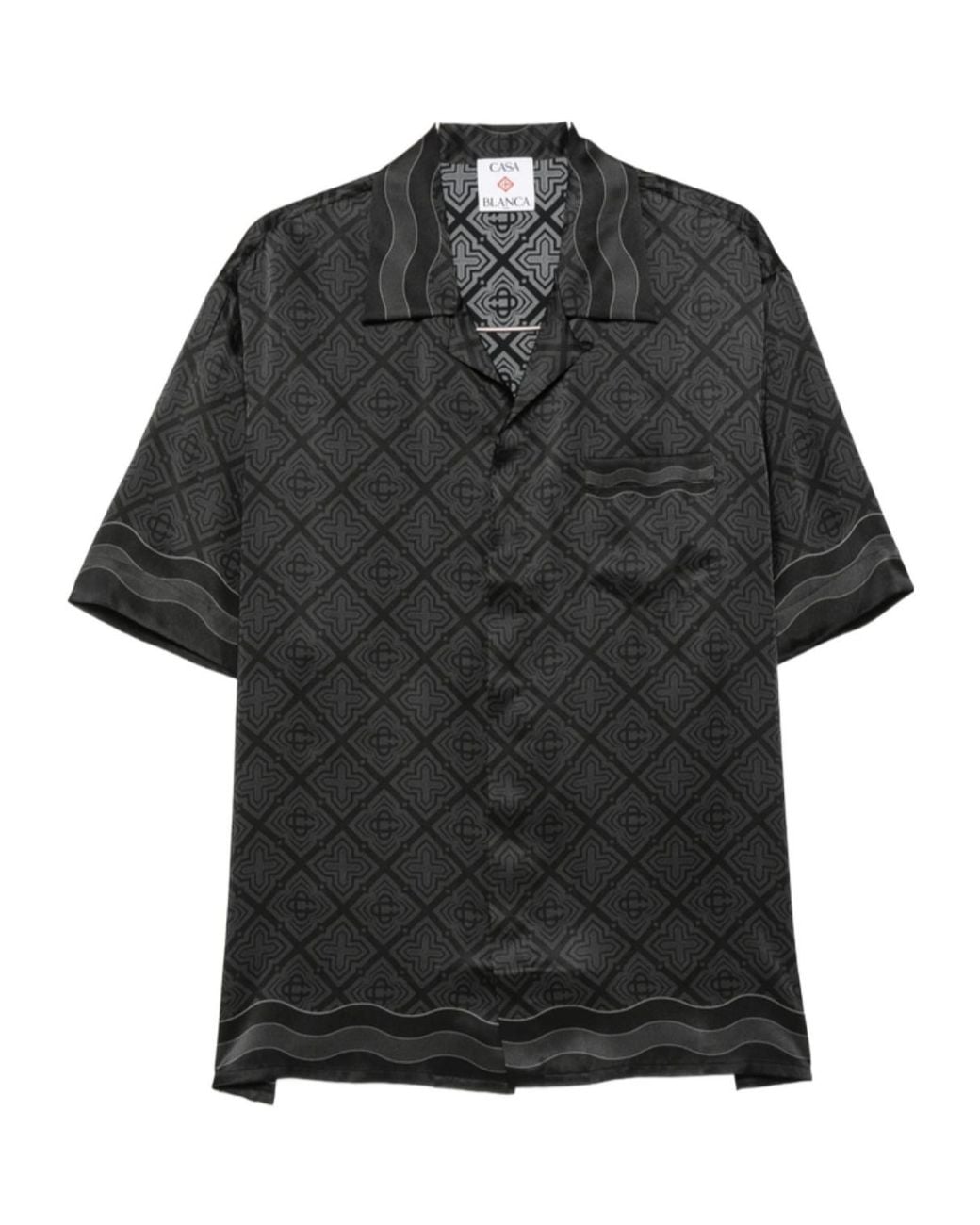 Casablanca Black Radiating Monogram Silk Shirt for men