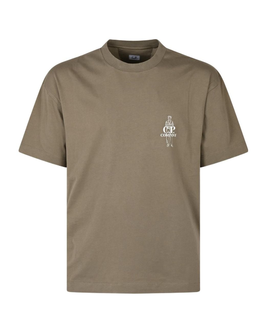 C P Company Green Crew-Neck Short-Sleeve T-Shirt for men