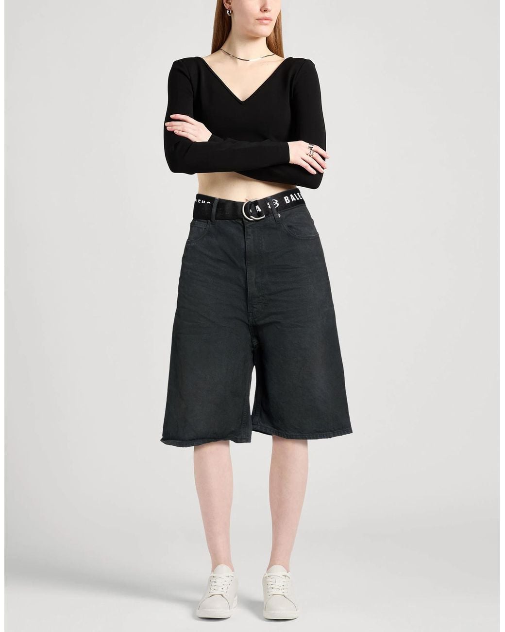 Balenciaga Black Denim Shorts
