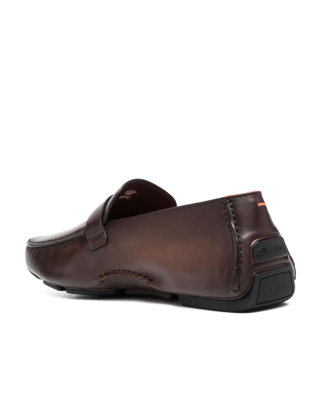 Santoni Brown Logo Love Shoes for men