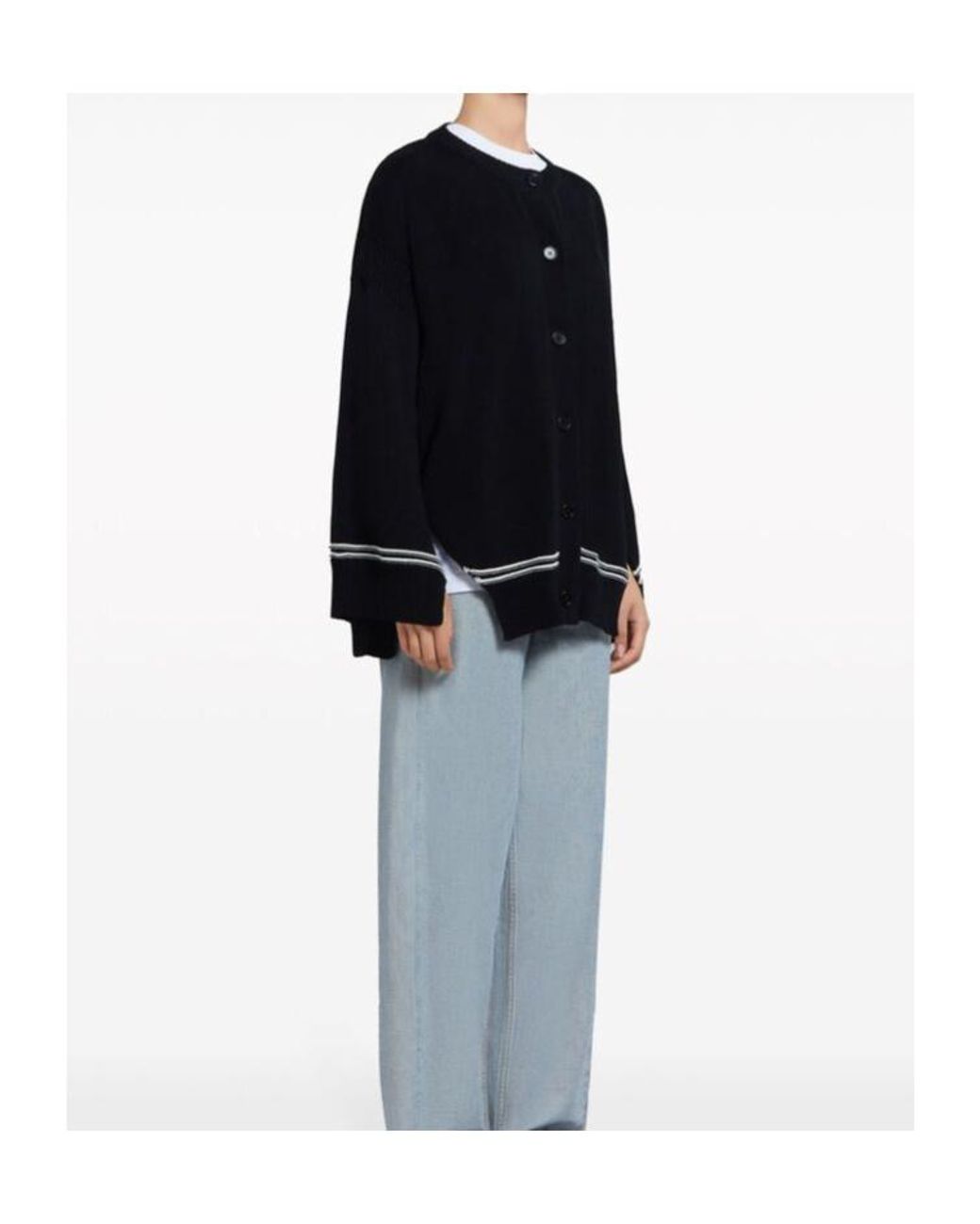 Marni Black Buttoned Oversized-Fit Cardigan