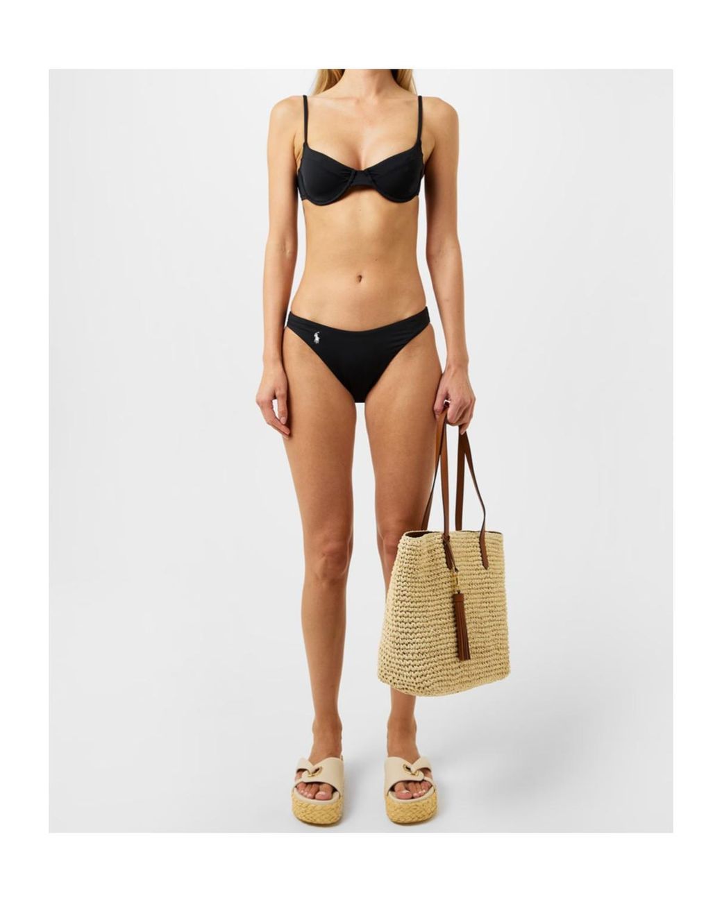 Polo Ralph Lauren Blue Steel Ring Bikini Top