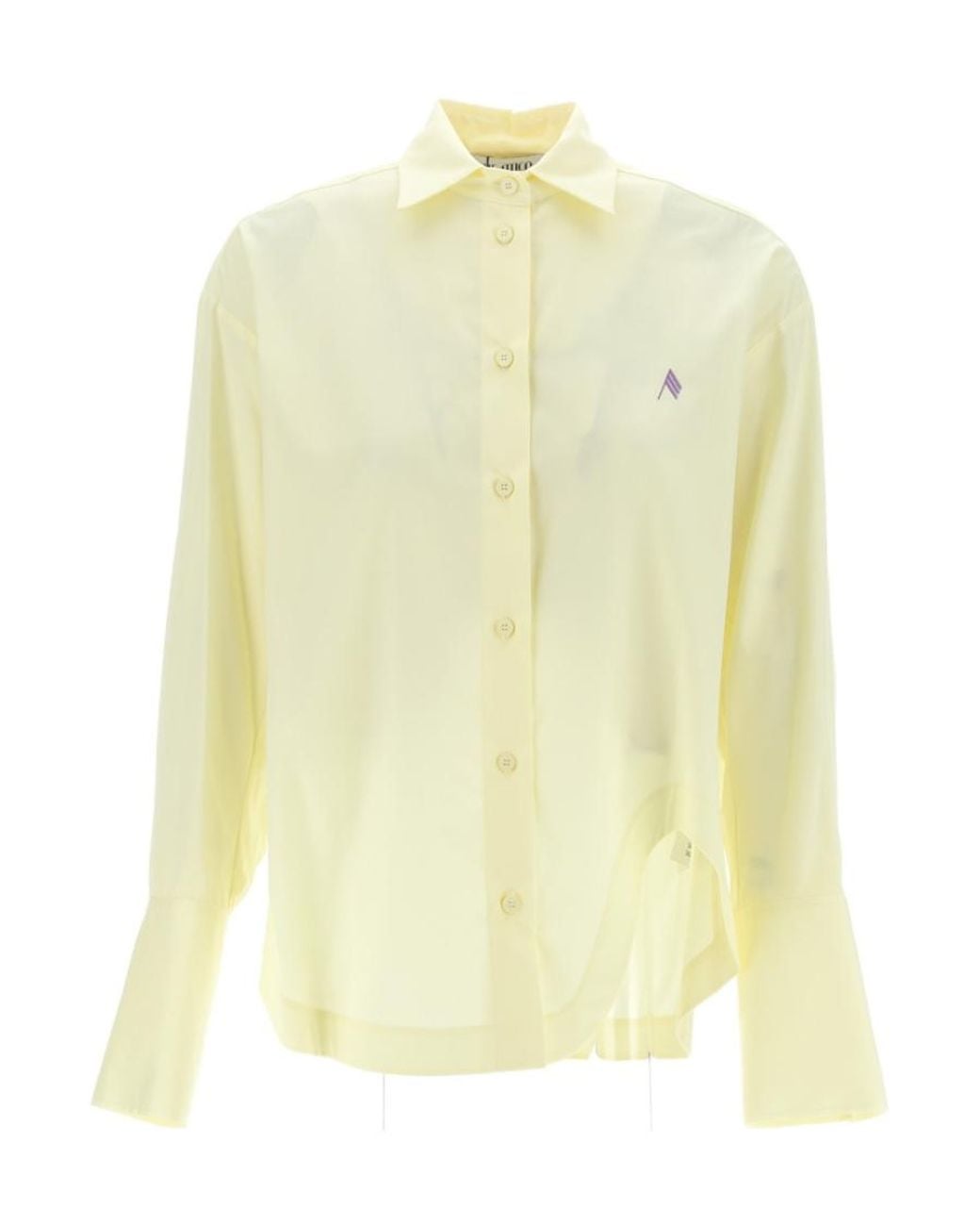 The Attico Yellow The Eliza Logo Embroidered Shirt