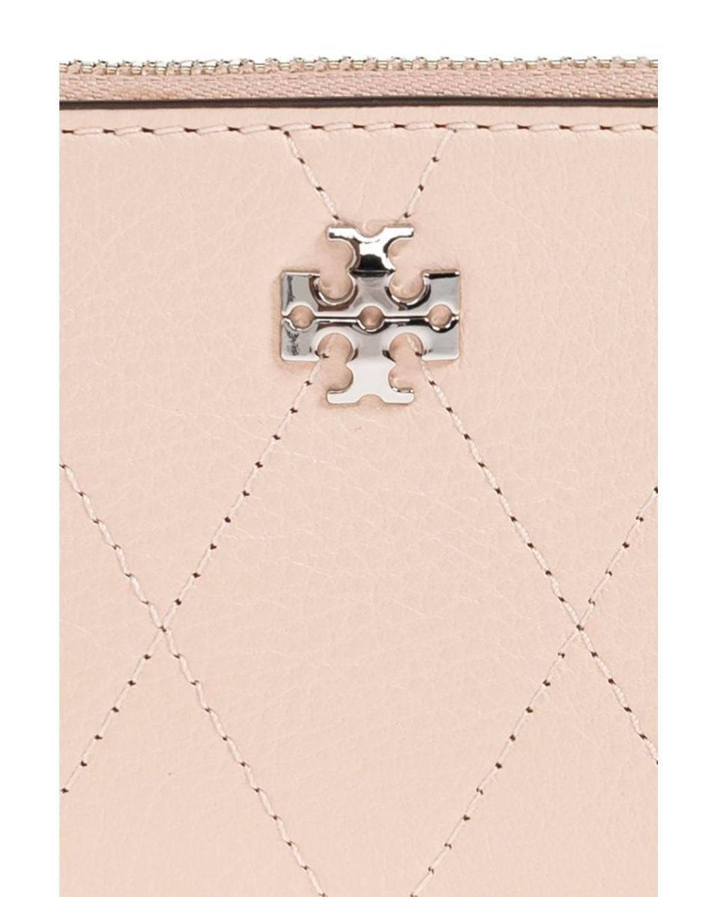 Tory Burch Pink Charlie Quilted Card Case