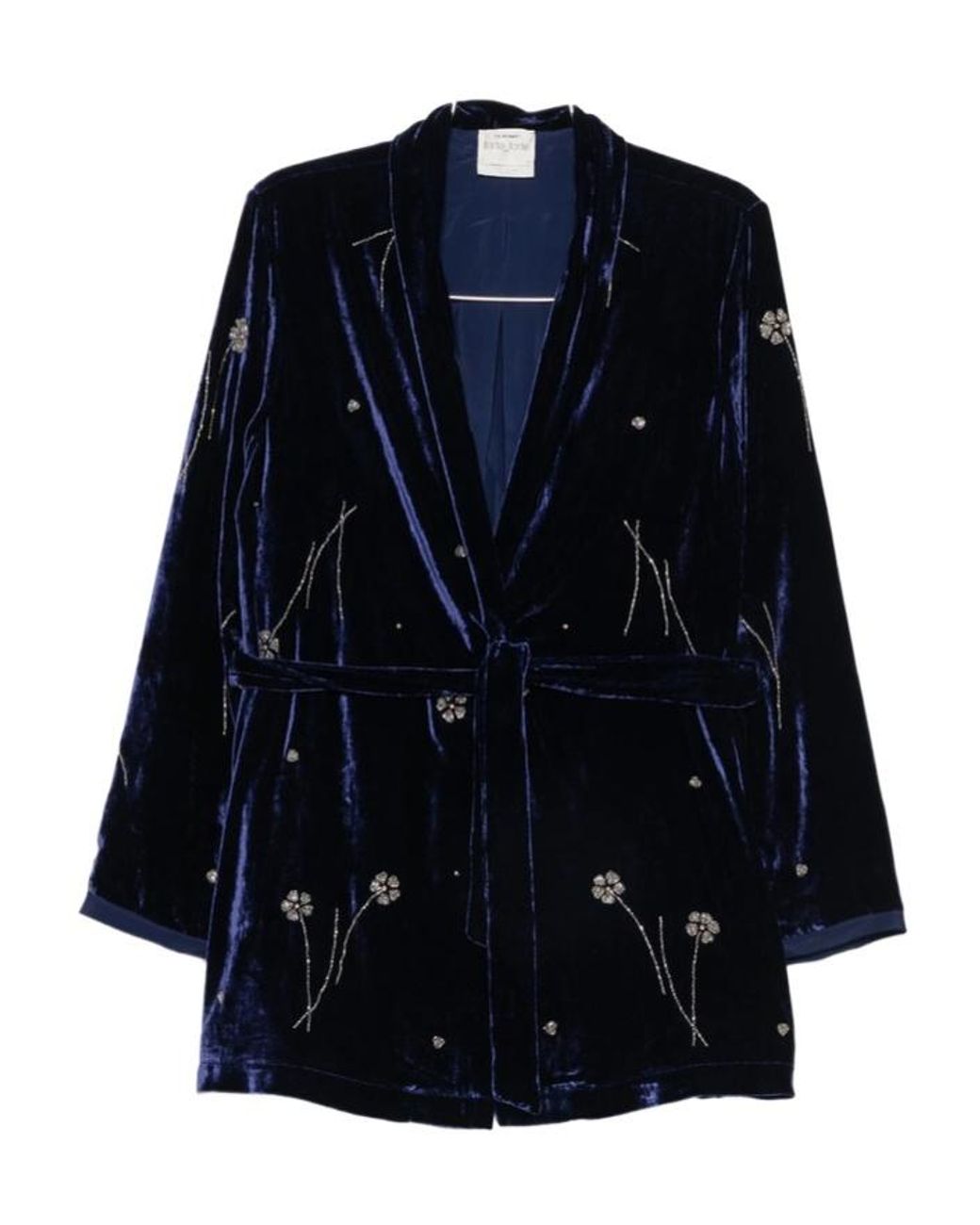 Forte_forte Blue Bead-Embellished Velvet Jacket