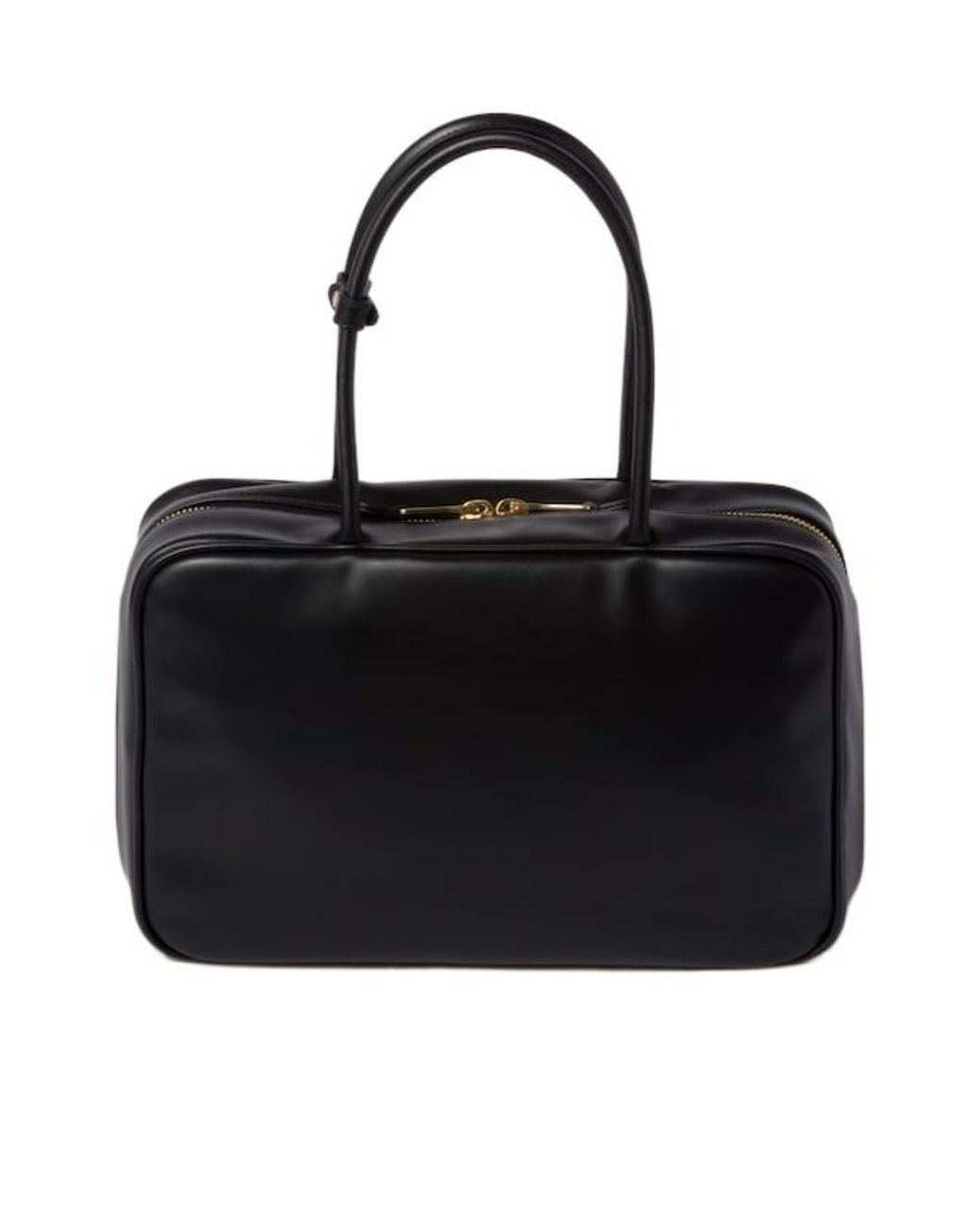 Miu Miu Black Logo-Embossed Zipped Handbag