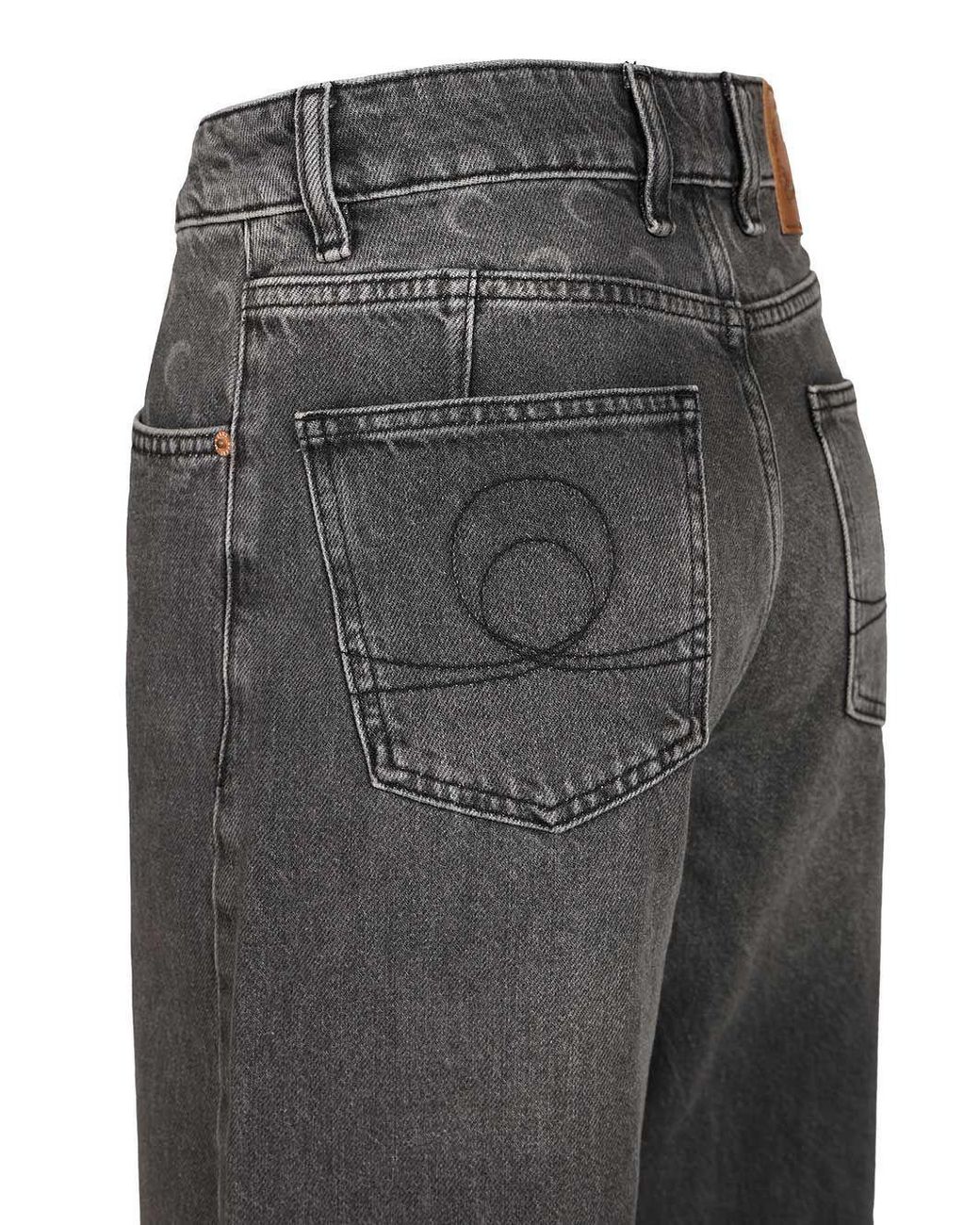 MARINE SERRE Gray Moon Laser Wash Denim High-Waist Flare Jeans