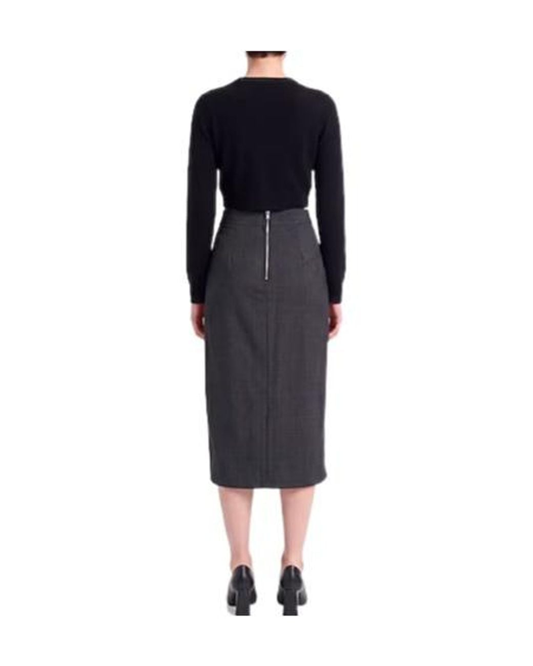 Isabel Marant Black Plaid Midi Skirt