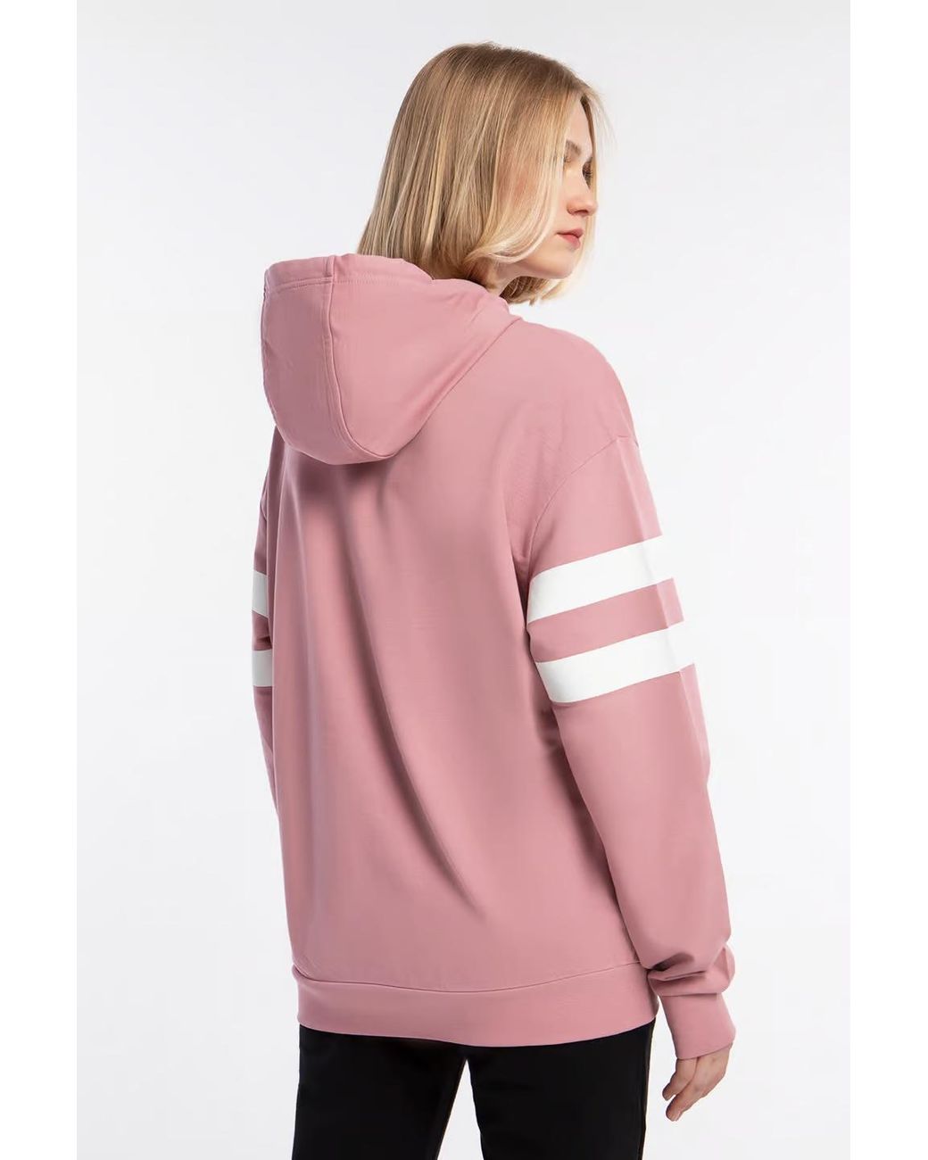 EA7 Pink Logo Print Hooded Sweatshirt for men