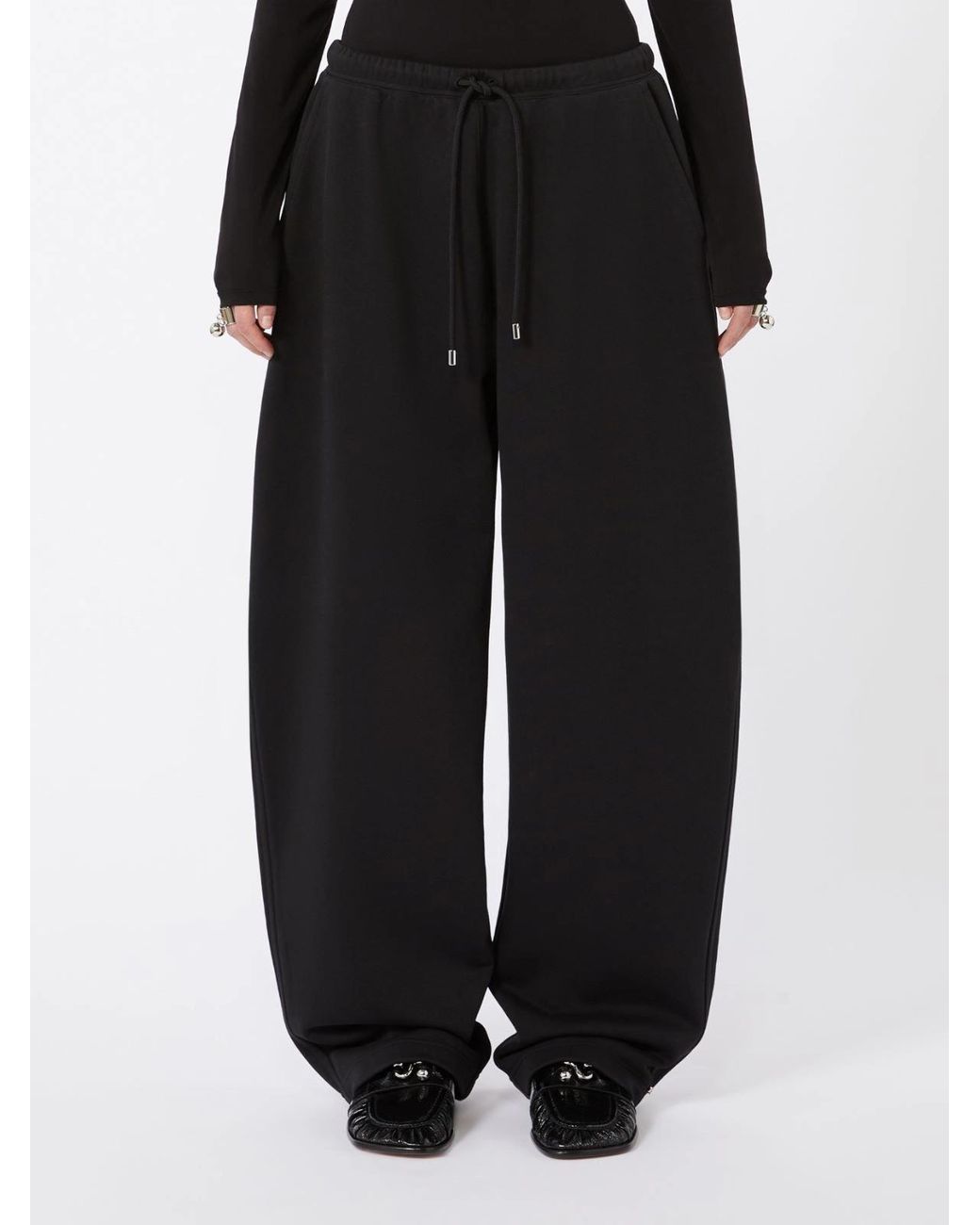 Sportmax Black Drawstring-Waist Track Pants