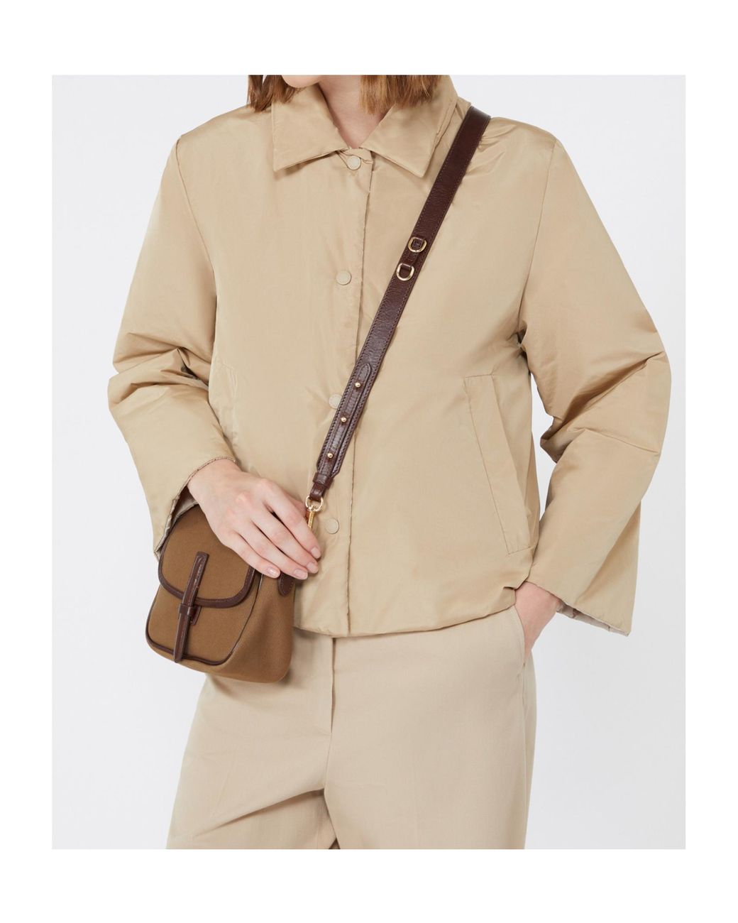 Weekend by Maxmara Reversible Taffeta Jacket in Natural | Lyst