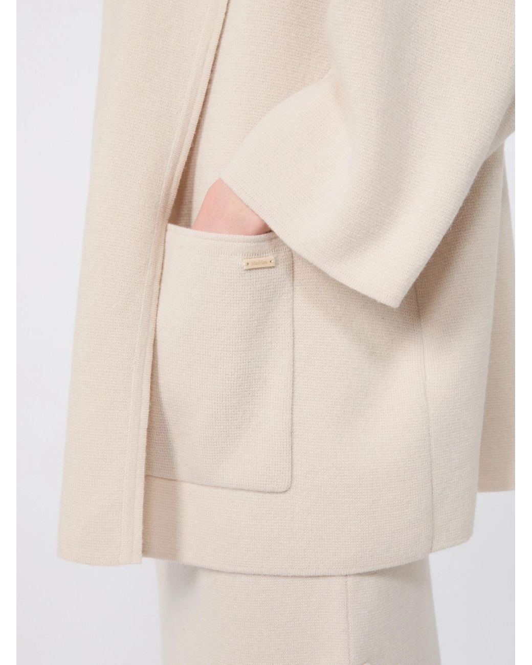 Max Mara Natural Wool And Cashmere Hooded Cardigan