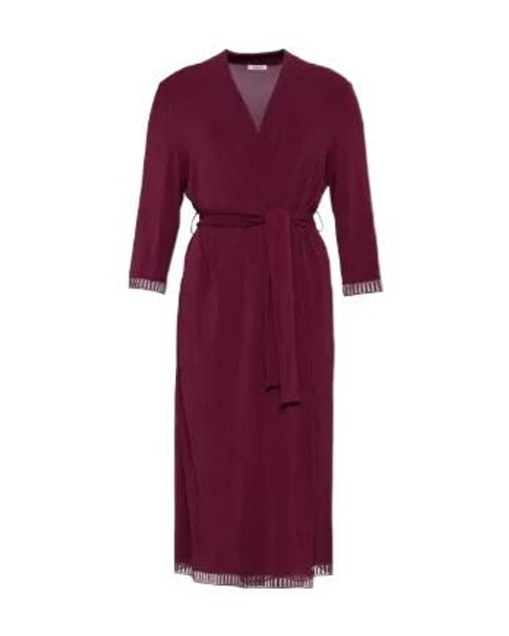 Eres Purple Violette Lace-Trimmed Robe