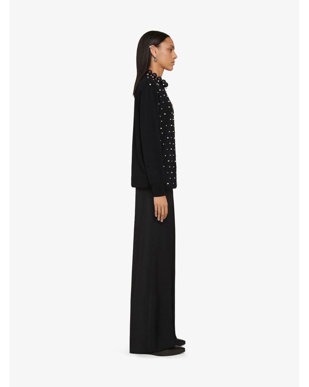 Givenchy Black Wide Leg Tailored Trousers