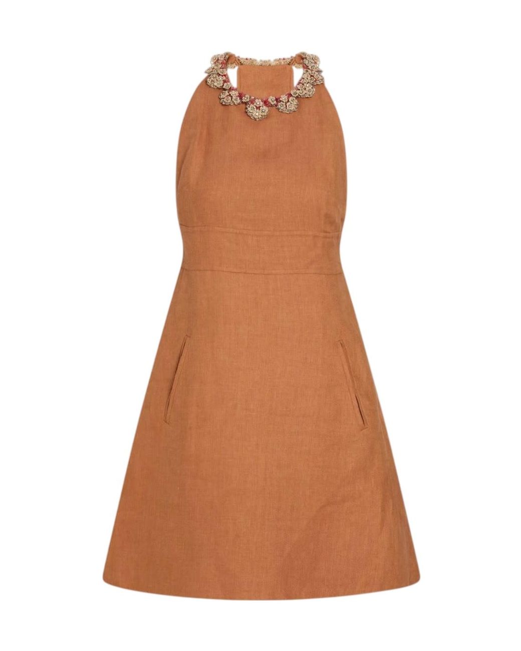 Valentino Brown Sleeveless Dress