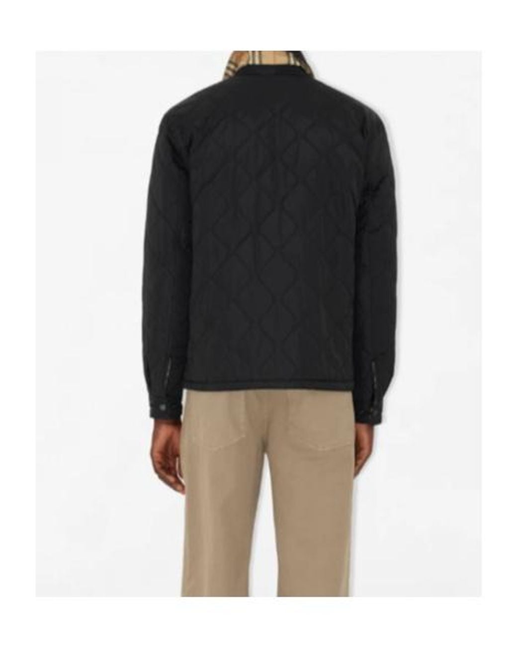 Burberry Black Checked Quilted Reversible Jacket for men