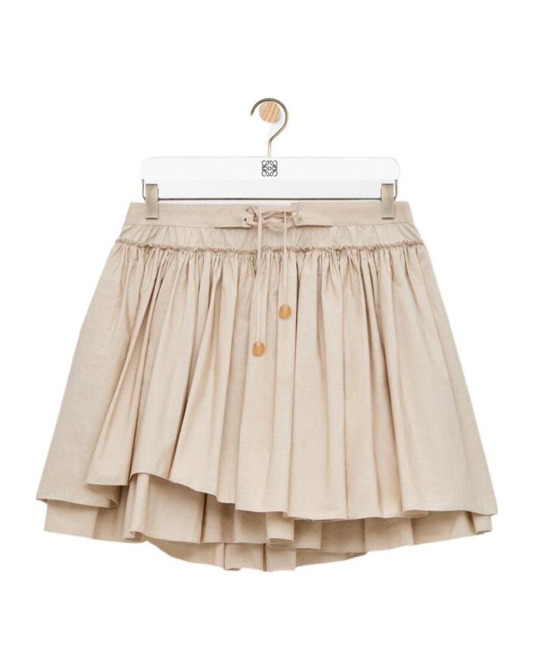 Loewe Natural Draped Drawstring Mini Skirt