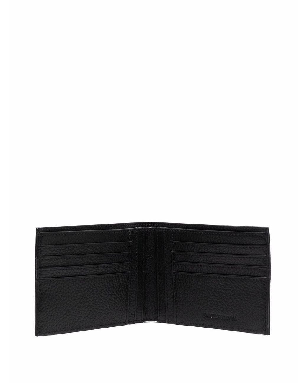 Emporio Armani Black Logo Lettering Bi-Fold Wallet for men