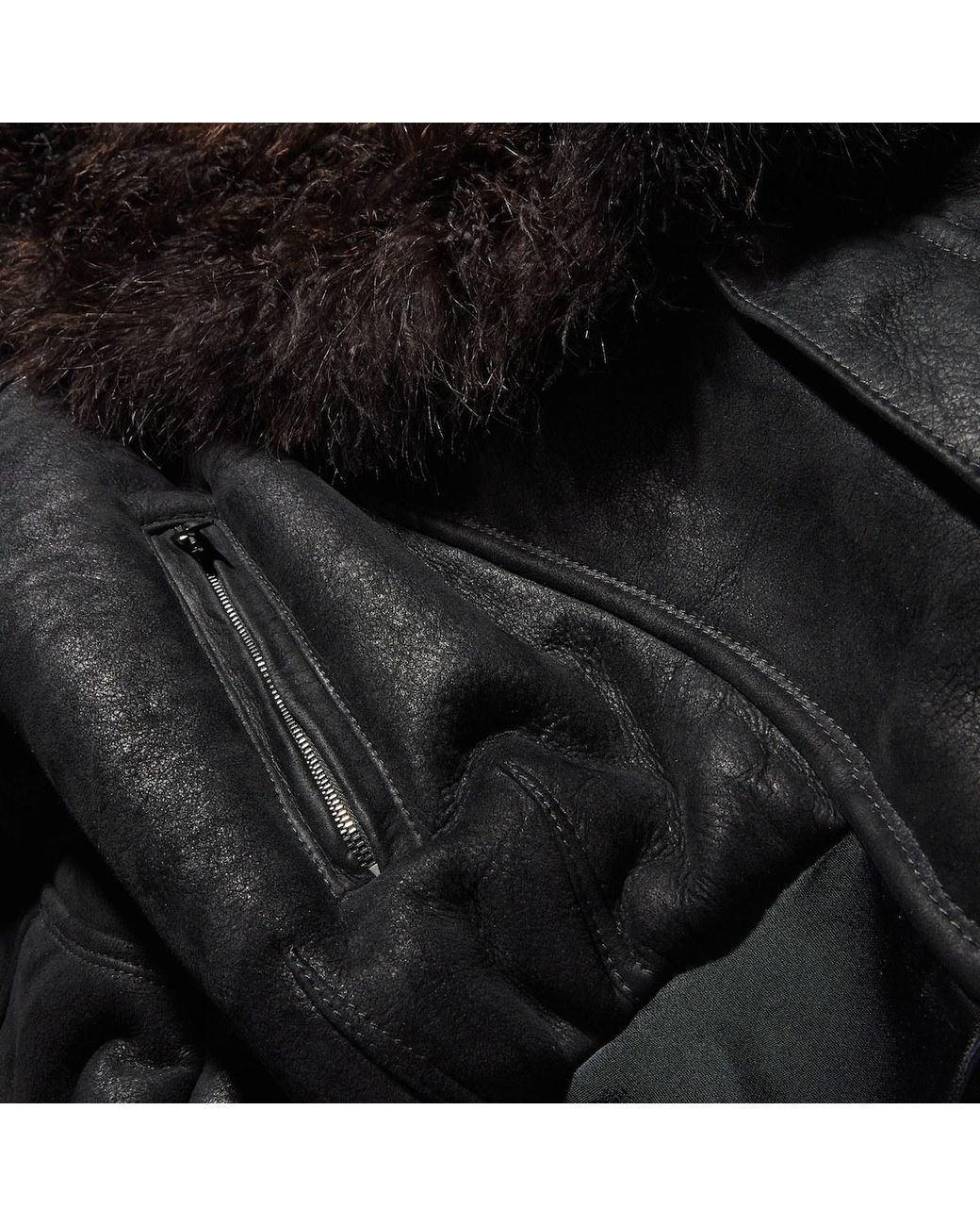 Gucci Black Soft Shearling Bomber Jacket