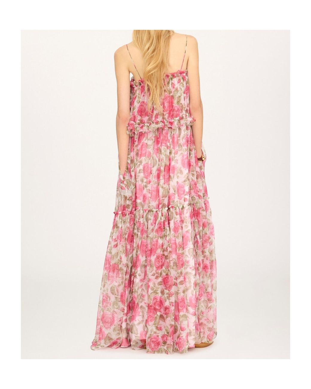 Chloé Pink Thin-Strap Long Dress