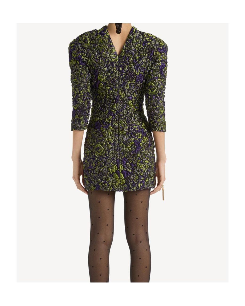 Balmain Black Bubble-Patterned Jacquard Mini Dress