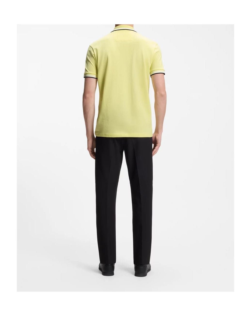 Boss Yellow Tipped Logo Polo Shirt for men