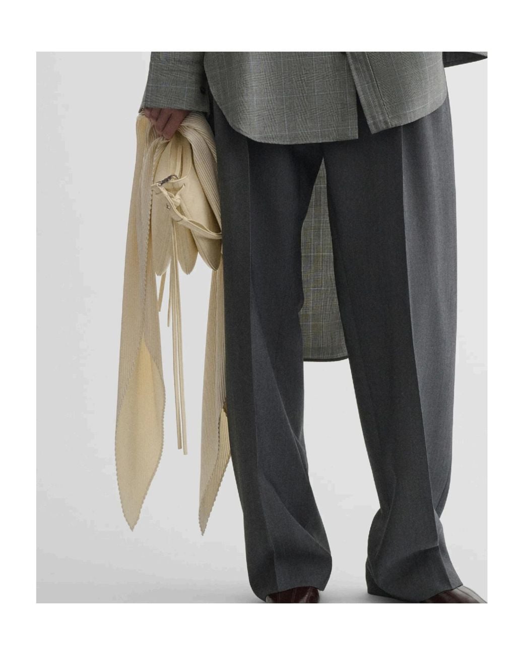 Phoebe Philo Natural Woven Silk Pleated Scarf