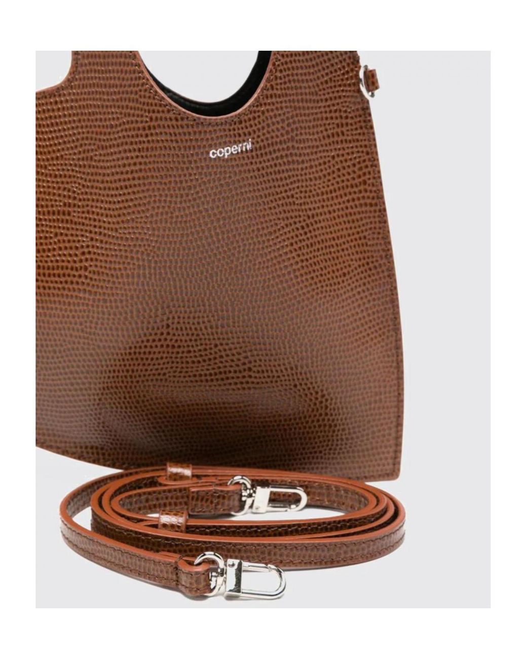 Coperni Brown Mini Heart Top Handle Tote Bag