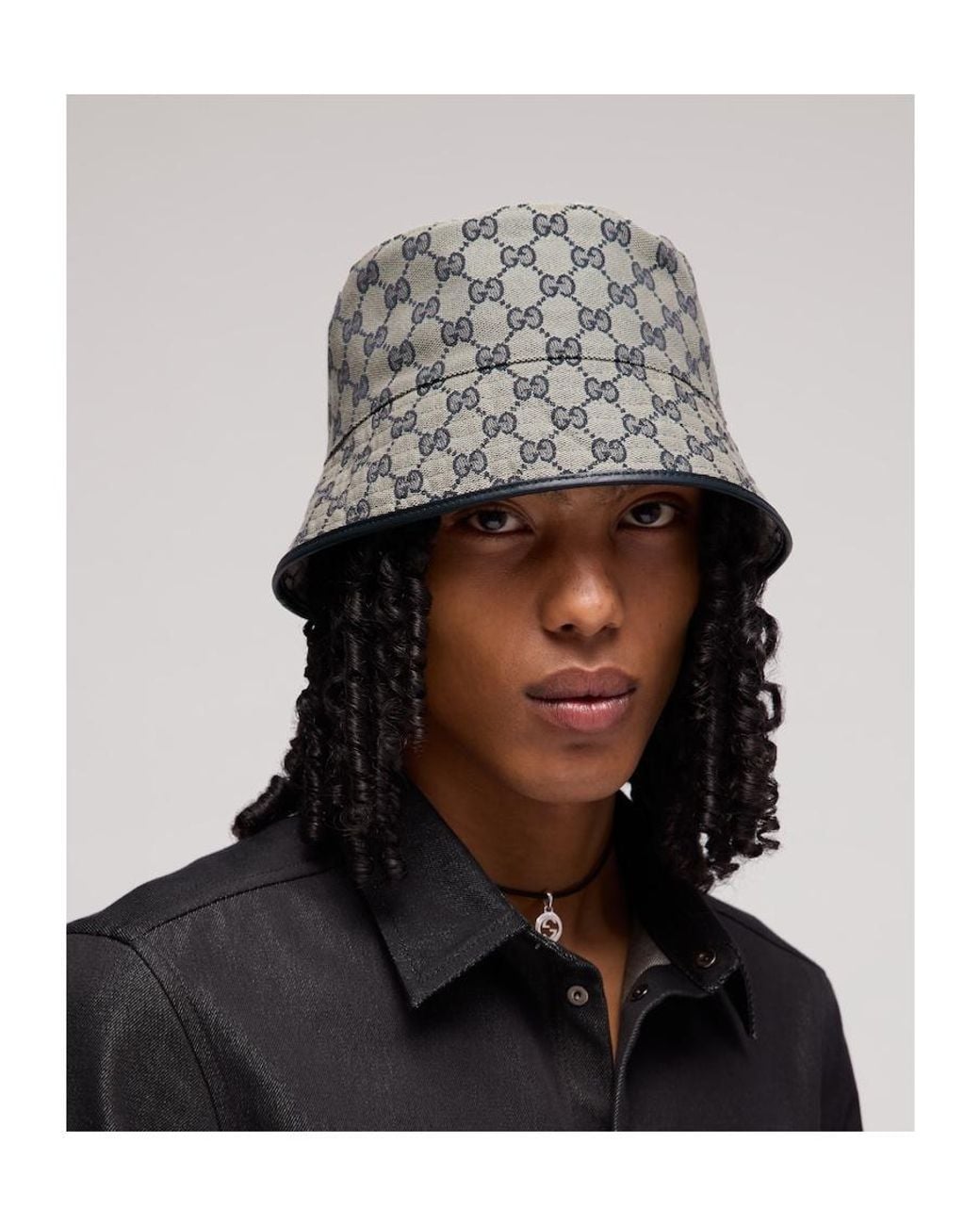 Gucci Gray Gg Cotton Canvas Bucket Hat