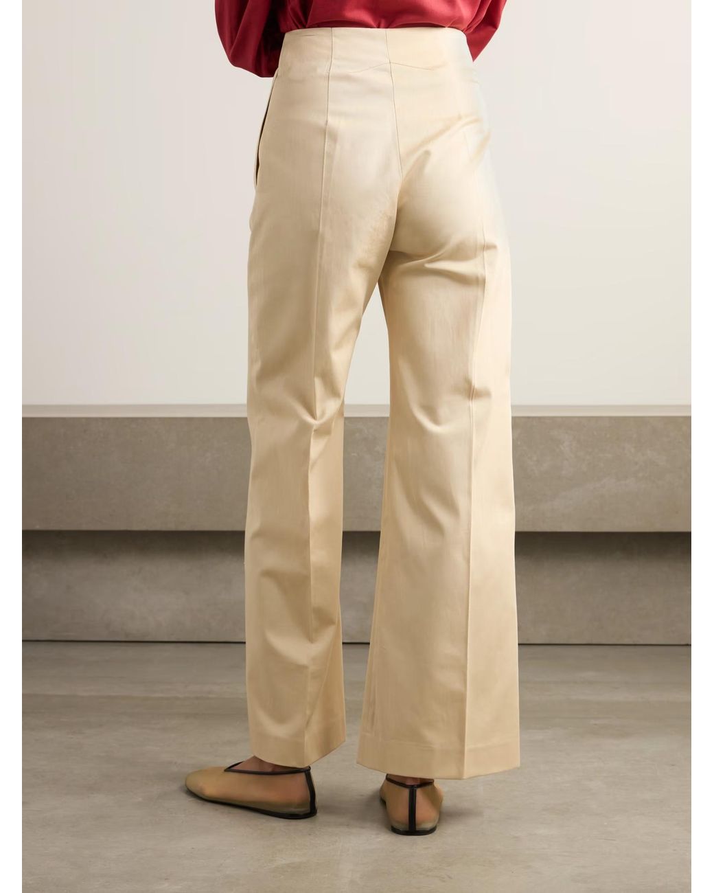 Patou Natural High Waist Wide Leg Casual Pants