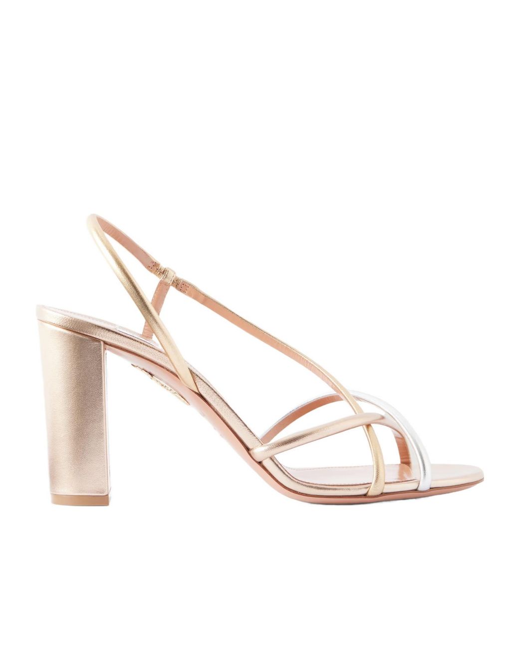 Aquazzura Metallic Solid Leather Sandals