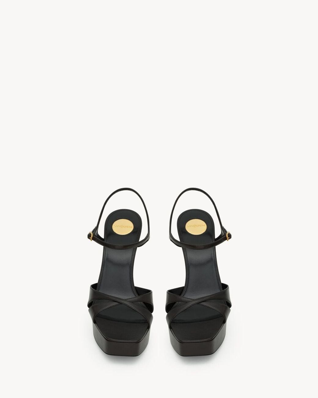 Saint Laurent Black Debbie Platform Sandals 85