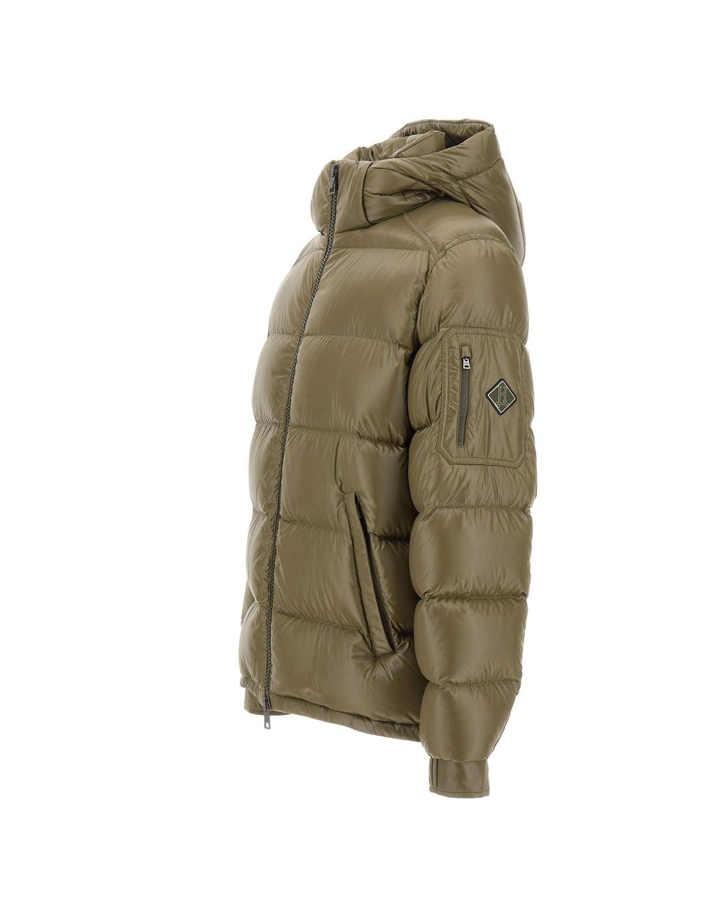 Herno Green Hooded Quilted Down Jacket for men