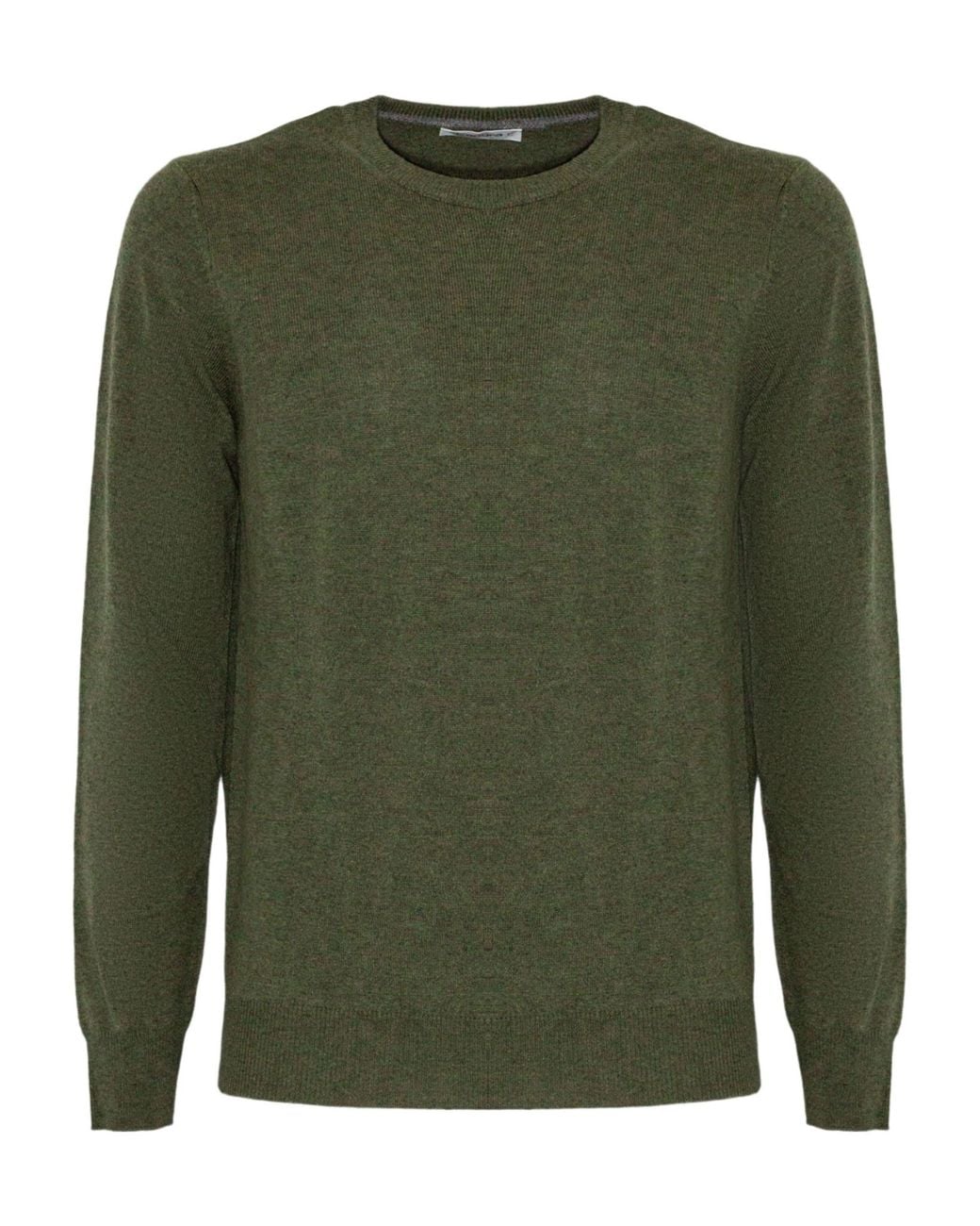 Kangra Cashmere Green Kangra Crew Neck Slim Fit Sweater for men