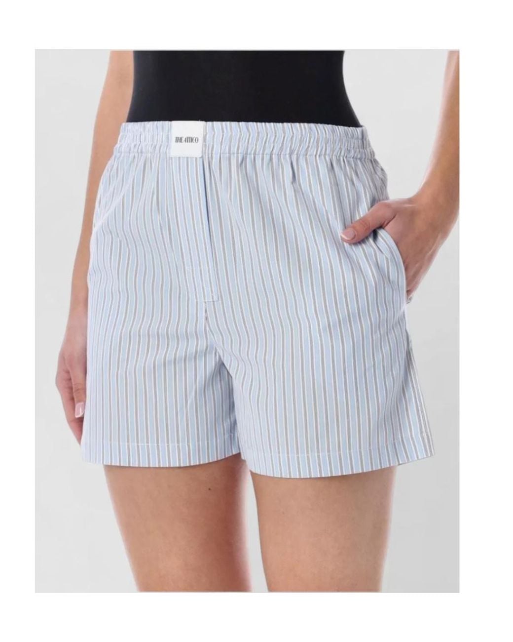 The Attico Blue Striped Shorts
