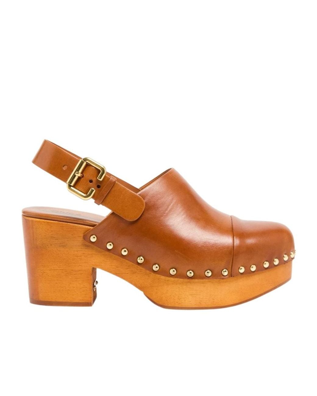 Chloé Brown Round-Toe High-Heeled Sandals