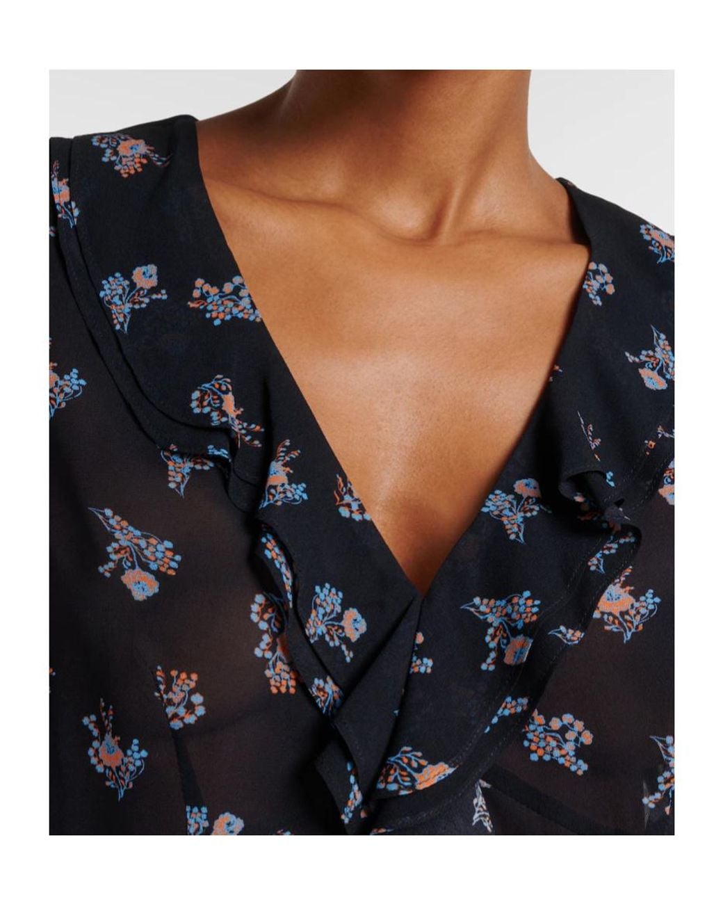 Dorothee Schumacher Blue Floral Georgette Cover-Up