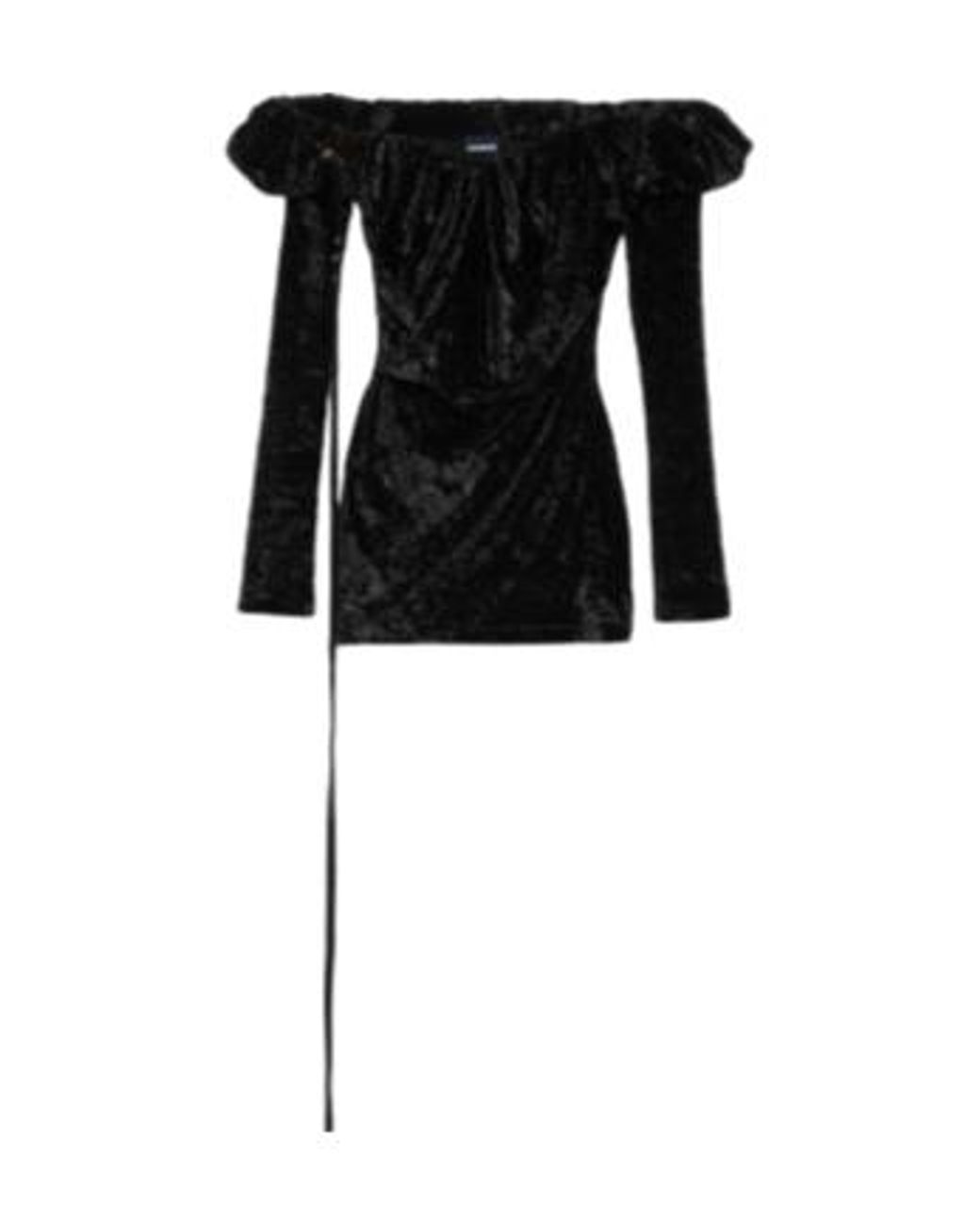 Jacquemus Black Short Pendant Mini Dress