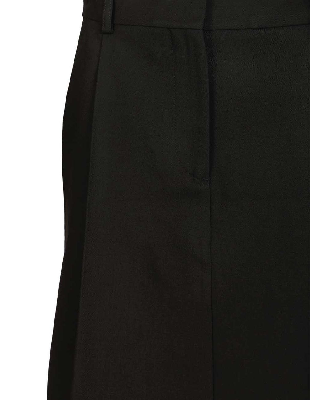Totême Black Pleated Midi Skirt